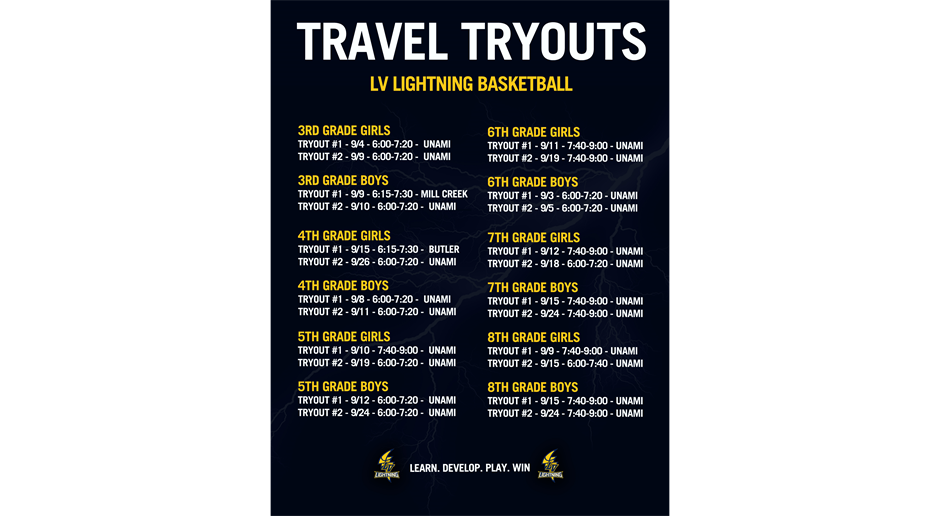 2025 LV Lightning Travel Basketball Tryouts