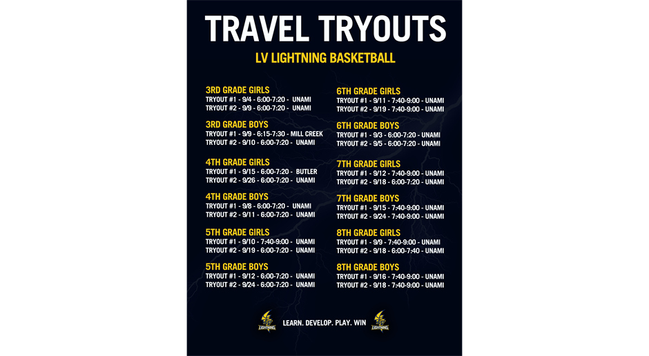 2025 LV LIGHTNING TRAVEL TRYOUTS!
