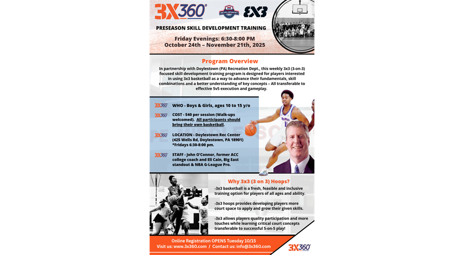 3x360 - PRESEASON SKILL DEVELOPMENT TRAINING